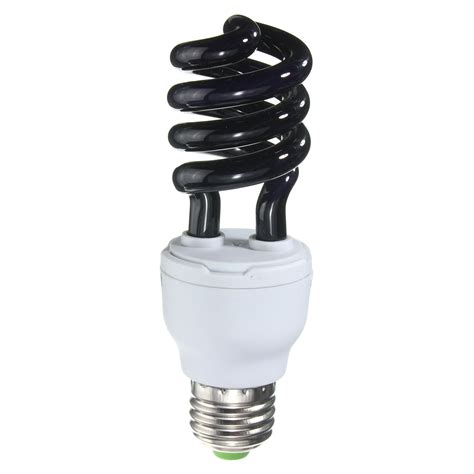 Uv Ultraviolet Spiral Low Energy Saving Cfl Light Bulb E Screw Black