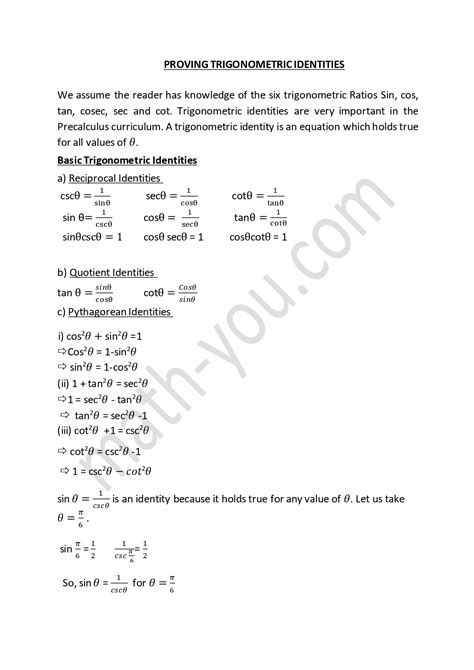 Trigonometric Identities