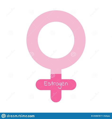 Menopause Flat Icon with Estrogen Text in Pink Color Stock Vector ...
