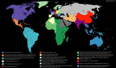 World Map Divided Into Regions With Same Number Of Maps On The Web