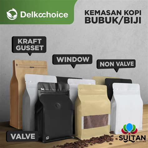 Jual Kemasan Kopikemasan Biji Bubuk Kopi Standing Pouch Flat Bottom