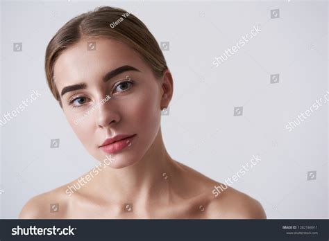 Close Portrait Beautiful Lady Naked Shoulders Stock Photo Shutterstock