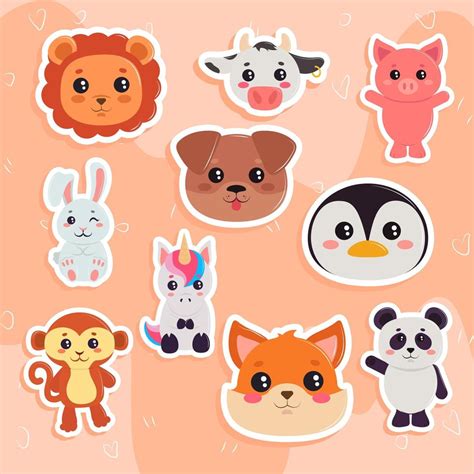 Foto De Animais Kawaii - conjunto de animais kawaii 6161241 Vetor no Vecteezy