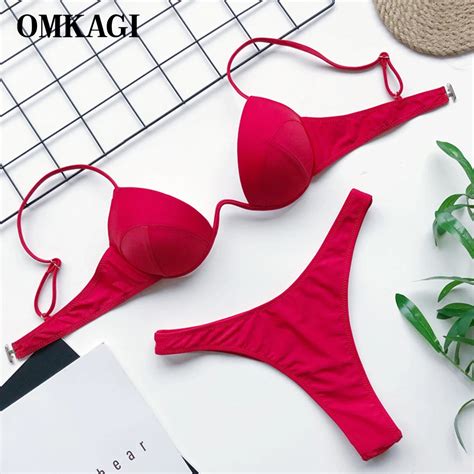 Underwire High Cut Bikini Swimsuit Omkagi Swimsuit Swimwear Women