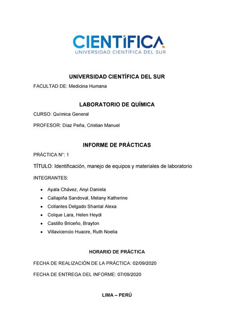 Informe de Química N1 Warning TT undefined function 32 Warning