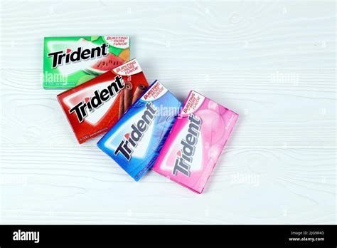 Kharkiv Ukraine March 15 2021 Packs Of Trident Chewing Gums