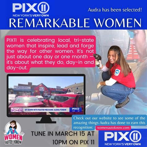 Pix11 Remarkable Women Audra Fordin Women Auto Know