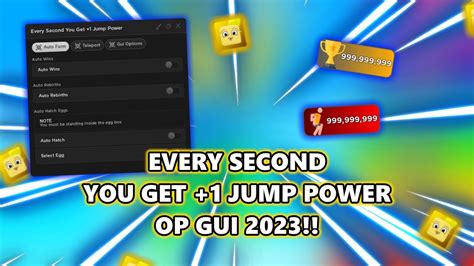 EVERY SECOND YOU GET 1 JUMP POWER OP GUI AUTO WIN AUTO REBIRTH