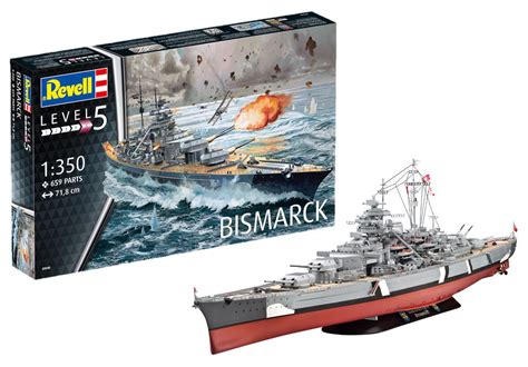 Revell 05040 Battleship Bismarck 1:350 Scale Model Plastic Kit | RCMA ...