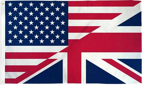 USA & UK Friendship 3x5ft Poly Flag - America and Britain - US and UK ...