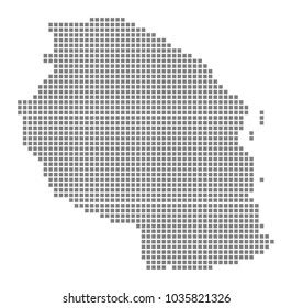 Pixel Map Tanzania Vector Dotted Map Stock Vector Royalty Free