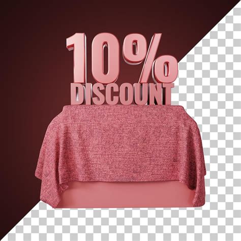 Premium Psd Discount 10 Percent Off Promotion With Podium 3d Illustration