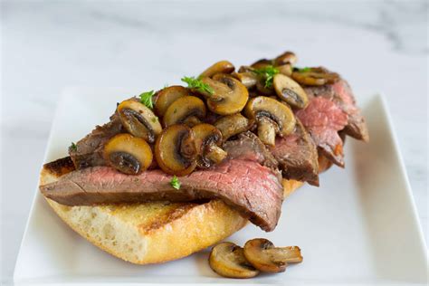 Open Face Steak Sandwich With Sauteed Mushrooms