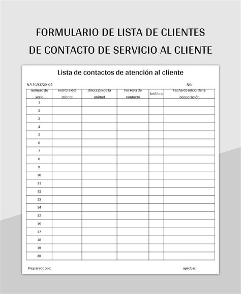 Plantilla De Excel Formulario De Lista De Clientes De Contacto De