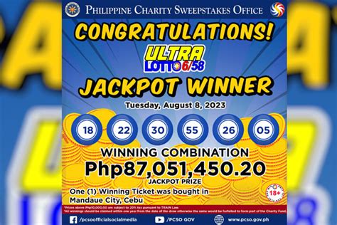 Cebu Bettor Wins P M Ultra Lotto Jackpot