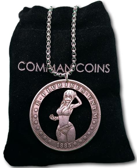 Cut Coin Hobo Coin Necklace Anime Girl Travel Bikini At Beach US Cosplay American Fantasy