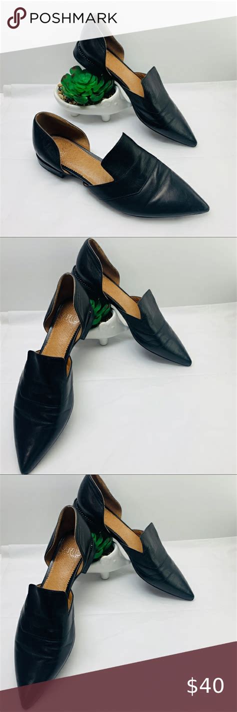 Franco Sarto Black Leather Pointed Toe Flats 65 Pointed Toe Flats