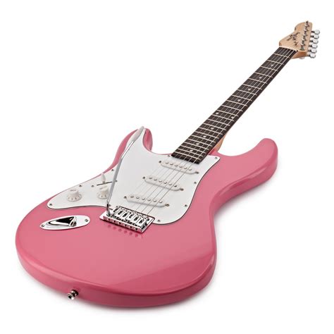 LA Left Handed Electric Guitar Pack Pink At Gear4music