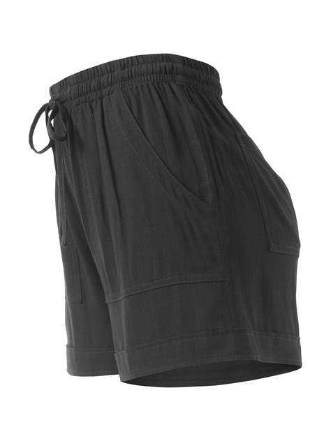 Ma Croix Womens Premium Linen Shorts With Drawstring Pocket Details