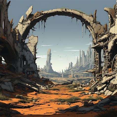 Premium AI Image | Wasteland Ruins Step Into a PostApocalyptic World Where Rui Digital Concept ...