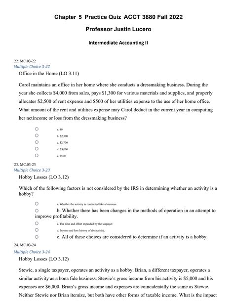 Solution Chapter5practicequiz Studypool