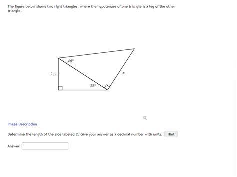 Solved The Figure Below Shows Two Right Triangles Where The