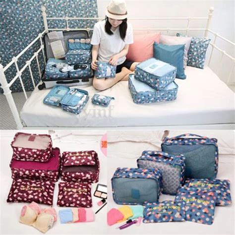 6pcs/set Travel Organizer Bag Closet Divider Portable Storage Case ...