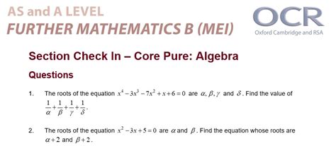 Further Maths A Level Topic Tests Mathematics Learning And Technology