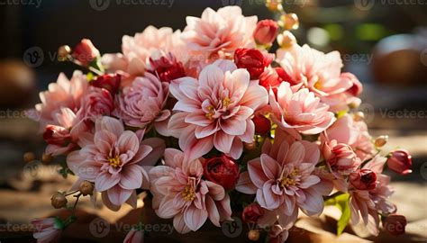 A Vibrant Bouquet Of Multi Colored Flowers Brings Nature Indoors