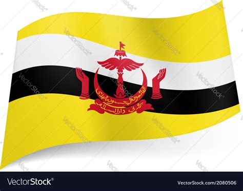 State Flag Brunei Royalty Free Vector Image Vectorstock