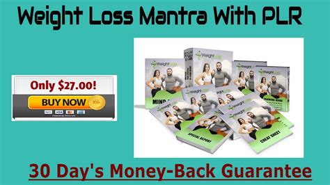 ⭐weight Loss Mantra With Plr 30 Days Money Back Guarantee Youtube