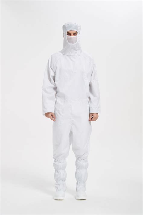 Cleanroom Esd Grid Standing Collar Coverall China Esd Grid Coverall