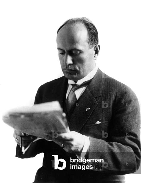 Image Of Benito Mussolini Reading A Newspaper 1920s B W Photo