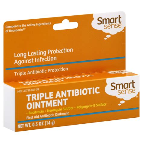 Smart Sense Triple Antibiotic Cream 0.5 oz (14 g)