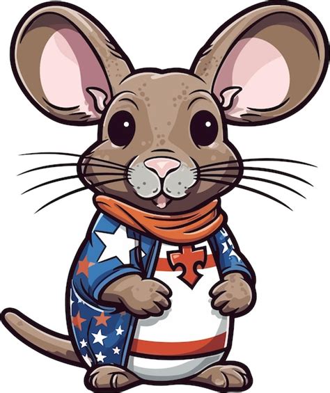 Rato De Juneteenth Dos Desenhos Animados No Fundo Branco Vector