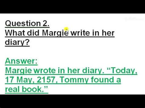 What Did Margie Write In Her Diary Class English The Fun They Had