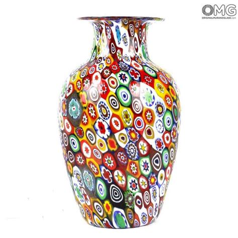 Millefiori Mix Vase Original Murano Glass Omg