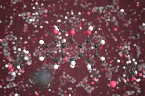 Dithranol Molecule Made With Balls Conceptual Molecular Model Chemical 3d Rendering Stock