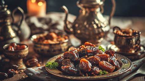 Arabic Food Concept For Ramadan With Dates Background Ramadan Dates