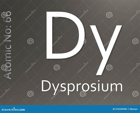 Dysprosium Chemical Element Symbol On Grey Background Stock