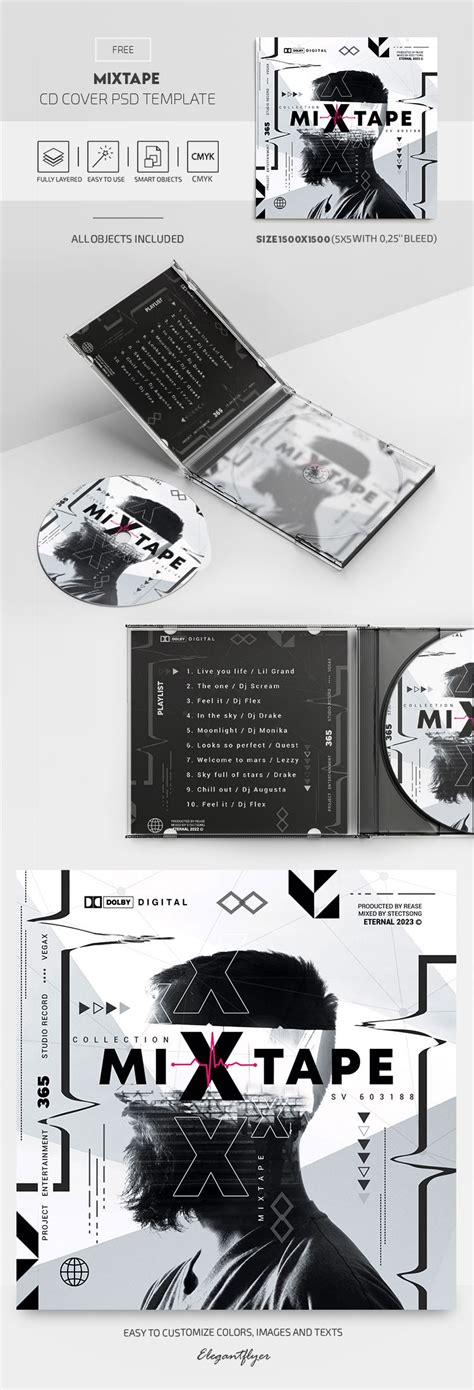 Black Creative Mixtape Cd Cover Free Cd Album Cover Template Psd By