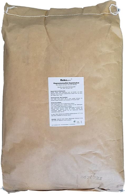 Purux Bittersalz Magnesiumsulfat Badesalz 25kg MgSO4 Food Grade Epsom