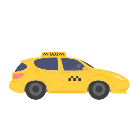 Taxi O Carro Em Cores Amarelas Isolado No Fundo Branco Ilustração do