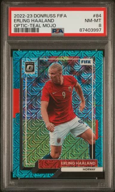 Panini Donruss Fifa Erling Haaland Optic Teal Mojo Psa