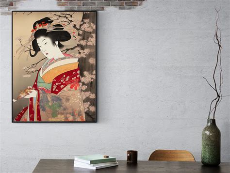 Geisha Art Print Japanese Woman Japanese Wall Art Geisha Wall Art Vintage Japanese Art Asian Art