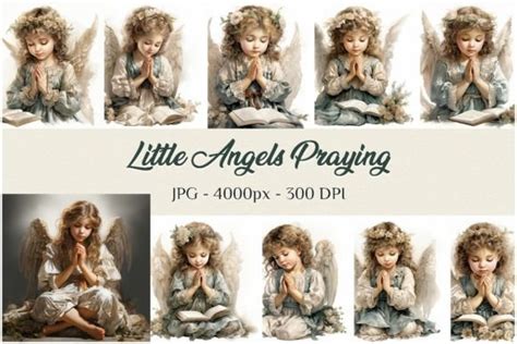 Little Angels Praying - JPG - Clipart Graphic by A.Naranjo · Creative ...