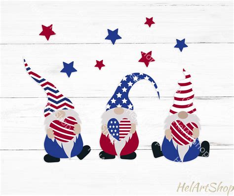 Patriotic Gnomes Svg 4th Of July Svg Independence Day Svg By