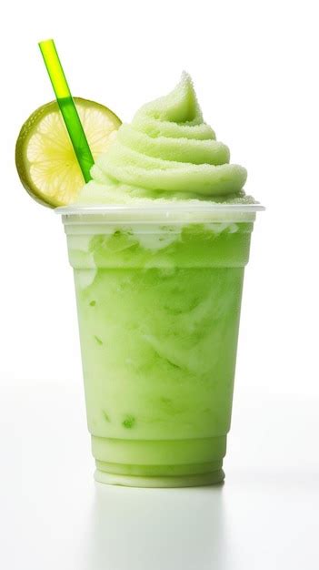 Premium Photo Food Photography Of Lime Slushy Slushie Frappe In A