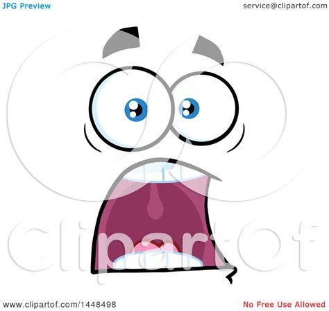 Clipart of a Screaming Face - Royalty Free Vector Illustration by Hit Toon #1448498