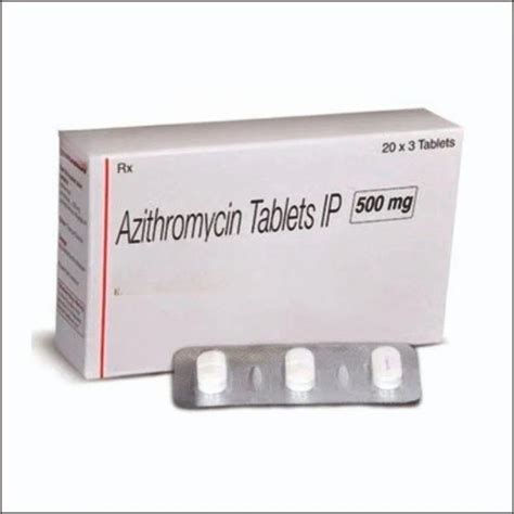 Azithromycin 500 Mg, Packaging Size: 1x10 at ₹ 105/strip of 5 tablets ...